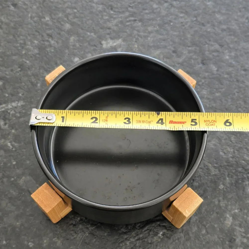 Ceramic Dog Bowls with Wooden Stand - Set of (2)